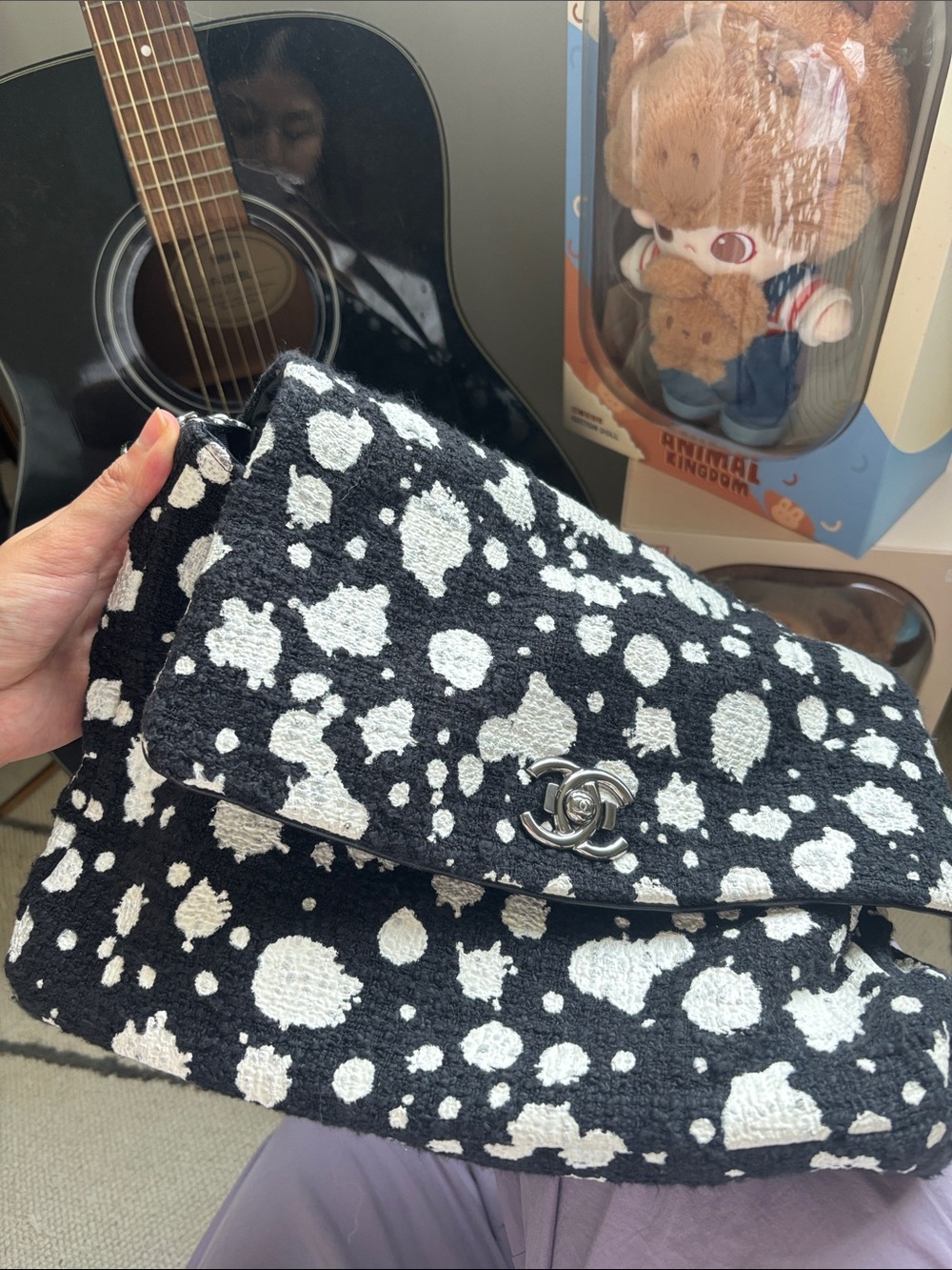 Chanel Black & White Tweed Shoulder Bag